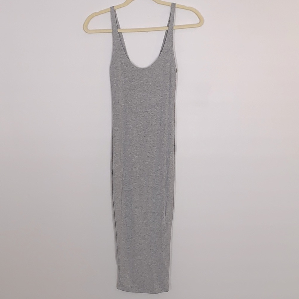 Naked Wardrobe Gently Used Midi Dress- Gray